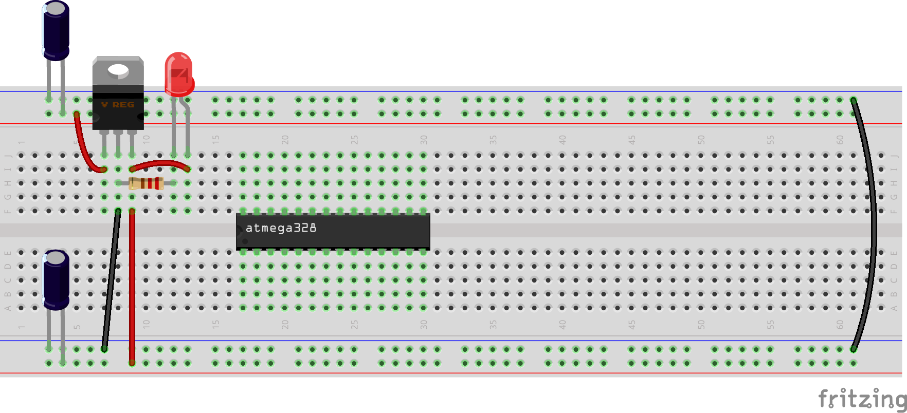 Arduino en protoboard 2