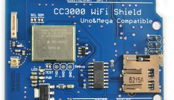Shield WIFI con CC3000 Vista superior
