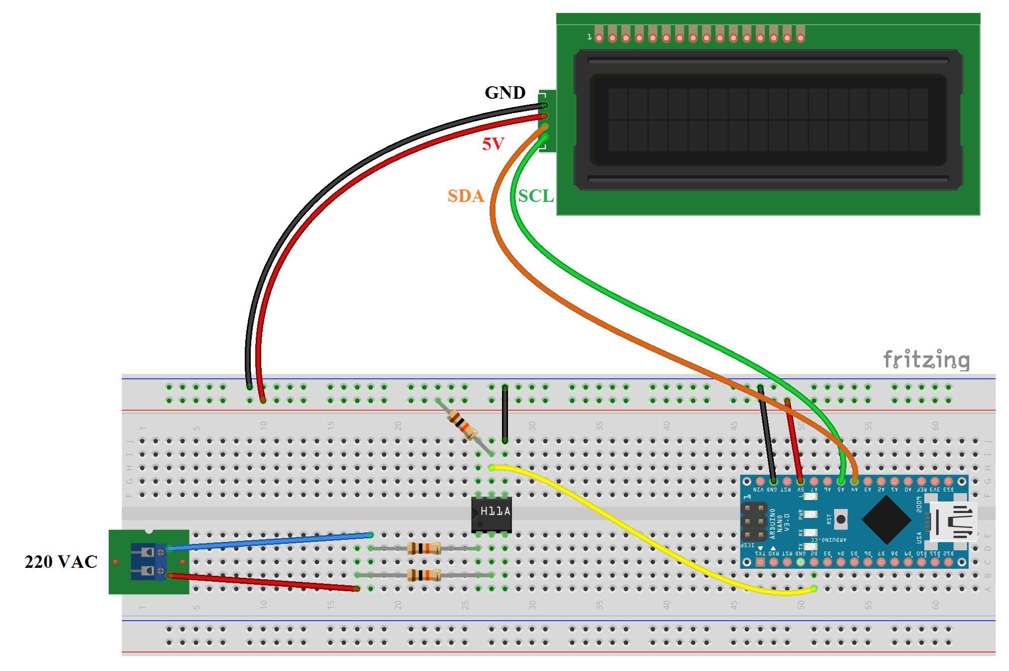 Esquema de protoboard arduino