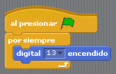 Los bloques de “Control” son los que indican a nuestro programa cómo y cuándo interpretar los demás bloques. Todos son de color amarillo. Si os fijáis en los bloques veréis que tienen una forma determinado a modo de pieza de un puzle. Sólo determinados bloques encajan con otros, lo que nos ayudará a la hora de componer las estructuras de nuestros programas.