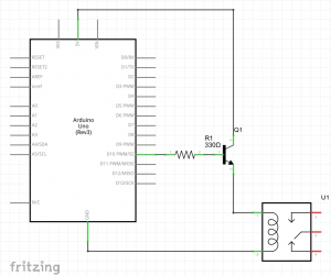 conexion arduino transistor relé