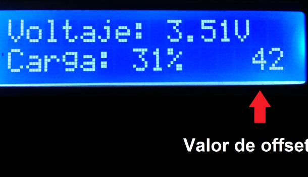 Medidor carga baterías Muestra la medida de voltaje