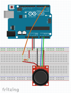 joystick resistencia protoboard