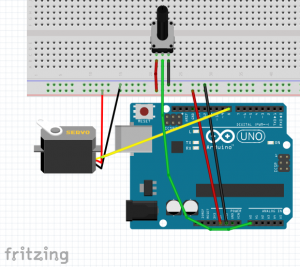 protoboard servo potenciómetro