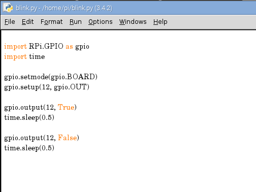 blinking led en raspberry