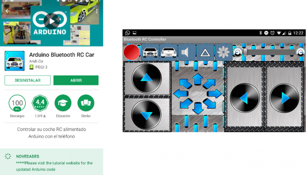 CONTROLAR EL COCHE CON BLUETOOTH aplicación bluetooth