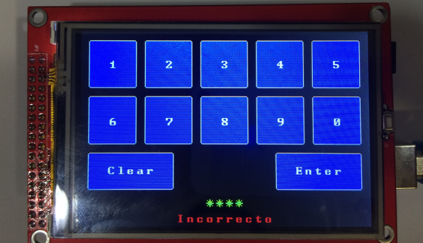 Control de acceso con el shield TFT 3.5″ para Arduino Mega pantalla táctil