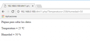 página para datos servidor raspberry