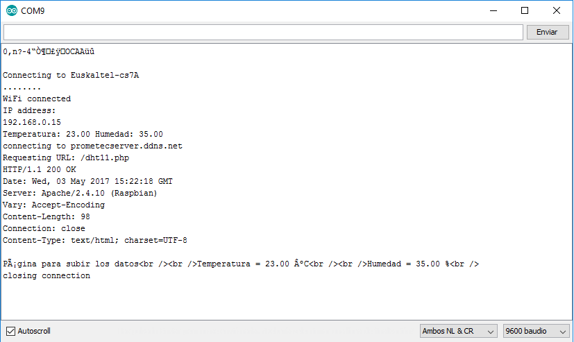 ESP8266: Subir datos a un servidor mediante WiFi