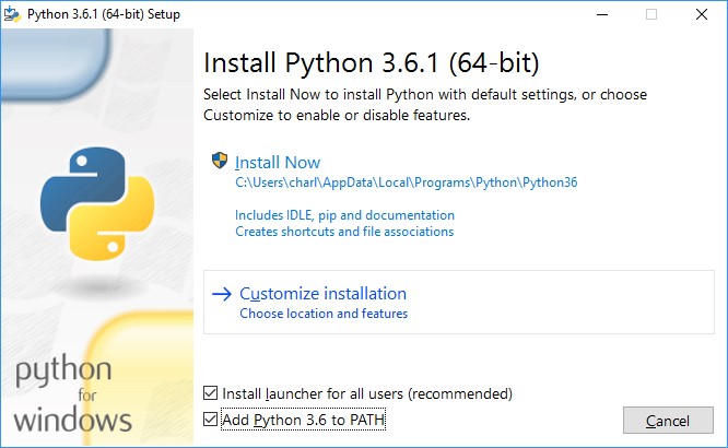 pantalla bienvenida instalacion python