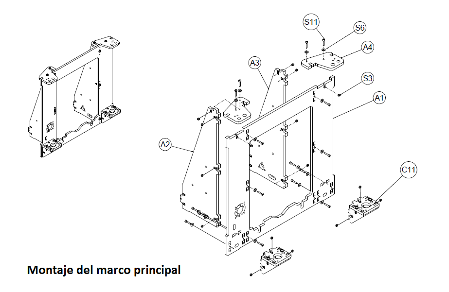 Montaje del marco principal