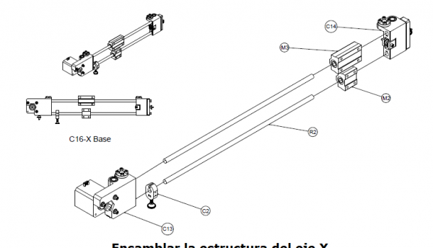 Montaje de la estructura del eje X Impresora 3d ksi3