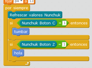 mBlock: Controlar a 4-Bot con el Nunchuk