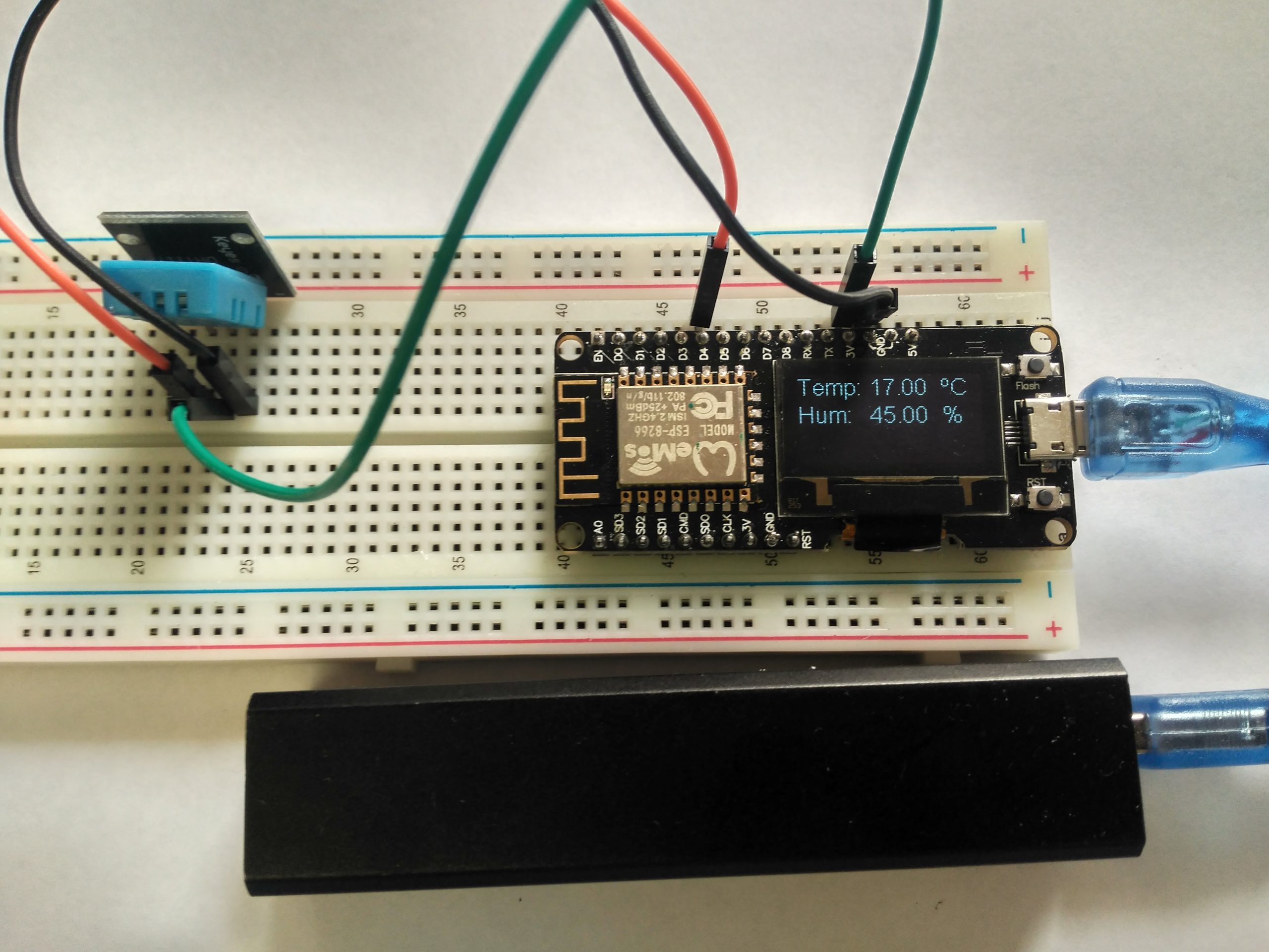 NodeMCu con OLED y DHT11