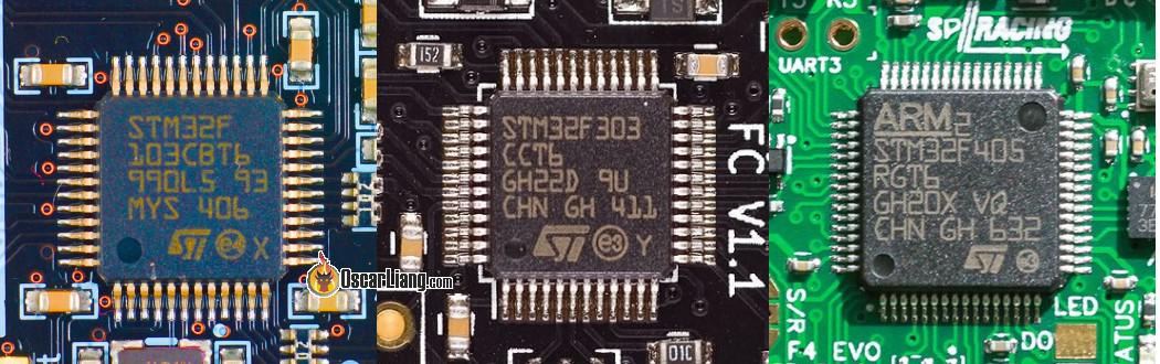 Chips STM32F para control de vuelo
