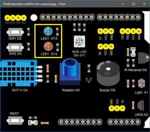 Led rojo y azul