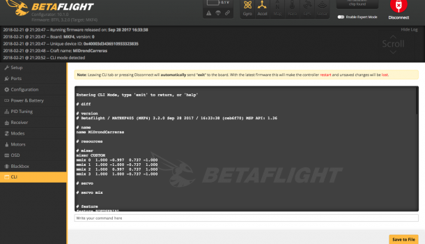 Firmware para FCs Betaflight