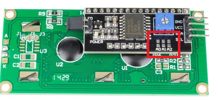 Detalle de pines para el cambio de direccion I2C