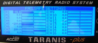 pantalla taranis failsafe