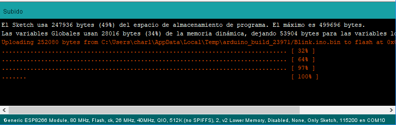Subiendo programa al esp-01