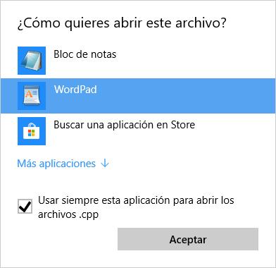 Asociar un programa a una extension