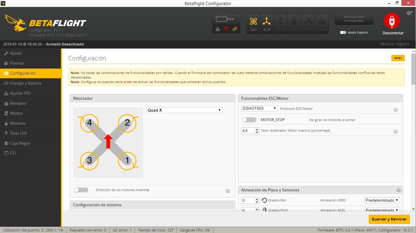 Configuracion Betaflight