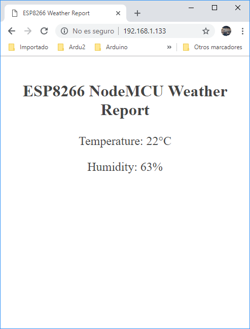 DHT11 publicando temperatura y humedad