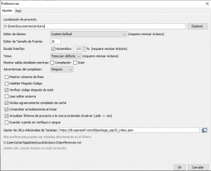 Preferencias Arduino