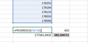 Calculando el promedio