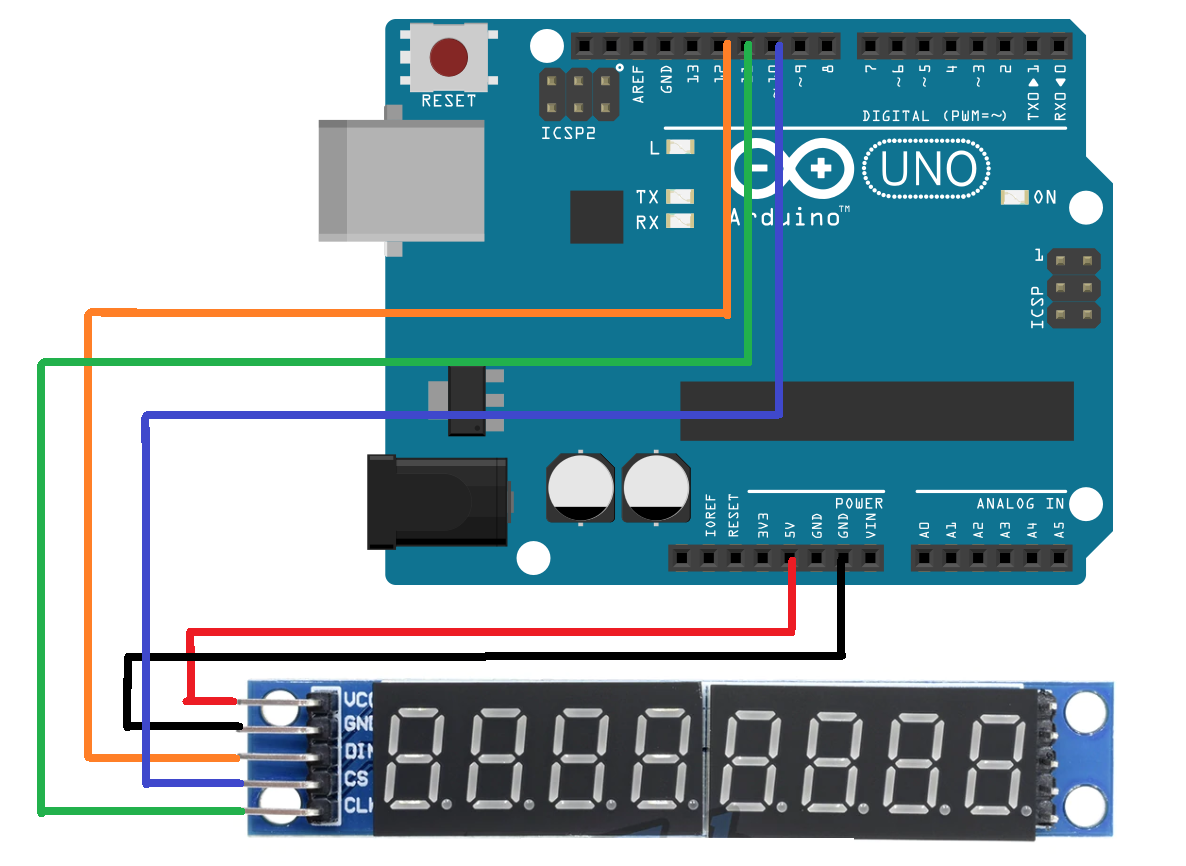 Arduino Max7219 Display 7 Segmentos Codigoelectronica Images
