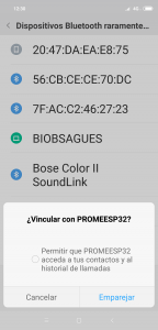 peticion de conexion al Bluetoot