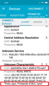 Caracteristicas BLE