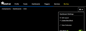 Menu dashboard y bloques