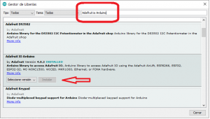 administrador de bibliotes arduino