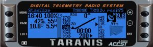 Taranis Pantalla telemetría