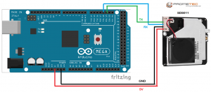 Conexion y cableado del sensor sds011