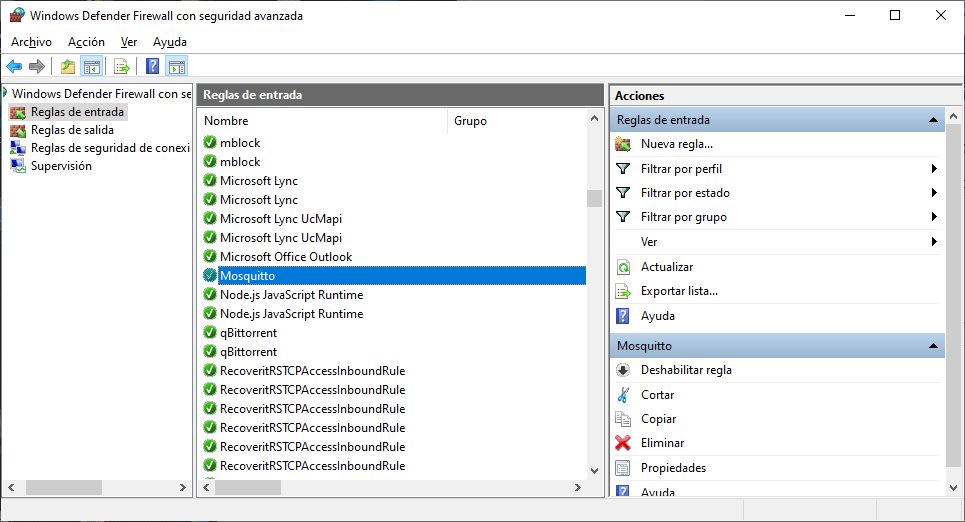 Ventana windows firewall