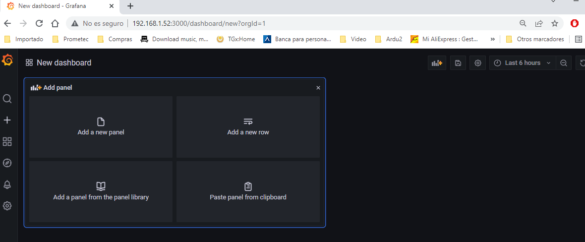 Creacion de paneles en grafana