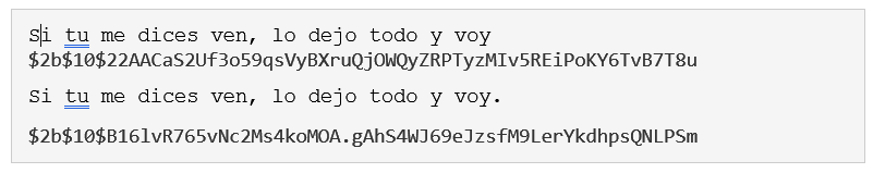 ejemplo de cambio de un unico caracter