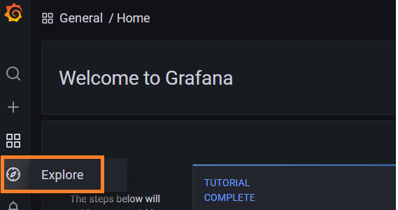 Entrando al explorador de grafana