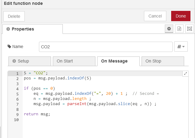 Añadiendo un programa Javascript al nodo